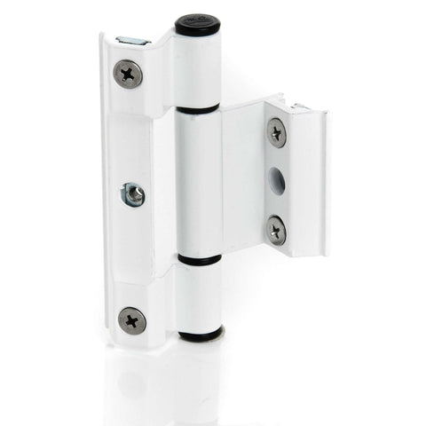 Balama aluminiu Grecia triplă M-10-S albă, reversibilă, pentru uși termopan