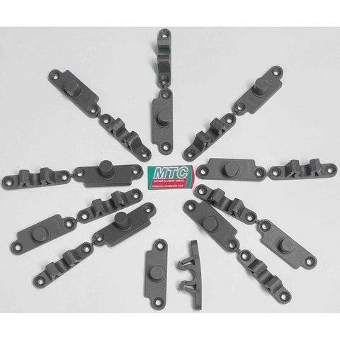 Set 10 Clipsuri complete Inchidere Plasa Tantari - Gri, Fixare Rama Plasa PVC Aluminiu