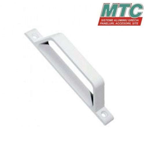 Mâner tip D din aluminiu alb MTC pentru ușă balcon și plasă țânțari