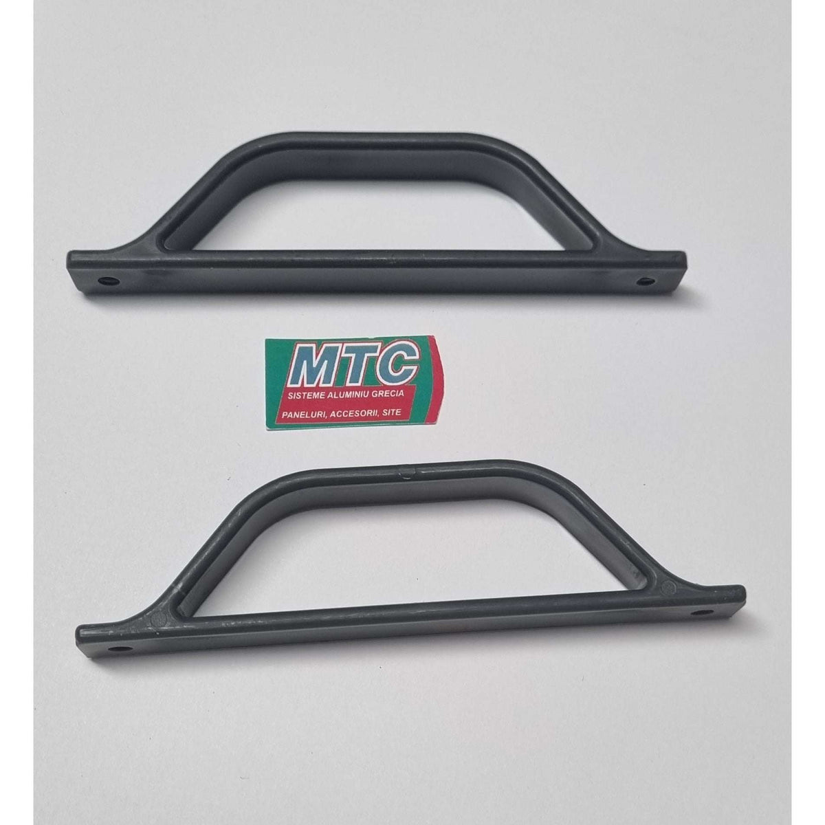 Set 2 mânere aplicate tip D gri antracit PVC pentru plasă ușă