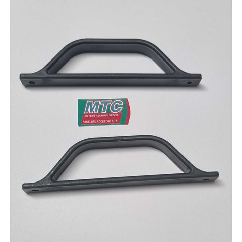 Set 2 mânere aplicate tip D gri antracit PVC pentru plasă ușă