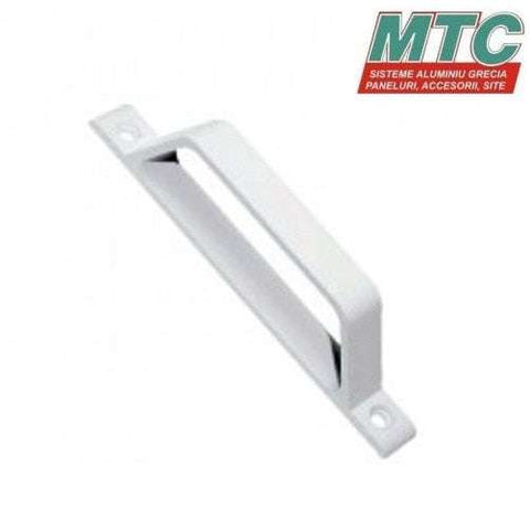 Mâner tip D din aluminiu alb MTC pentru ușă balcon și plasă țânțari